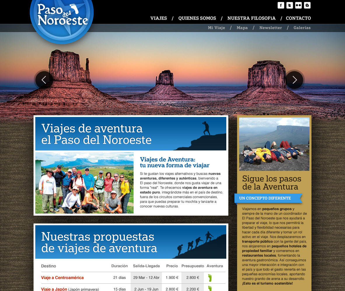 nuevo diseño home web Paso del Noroeste