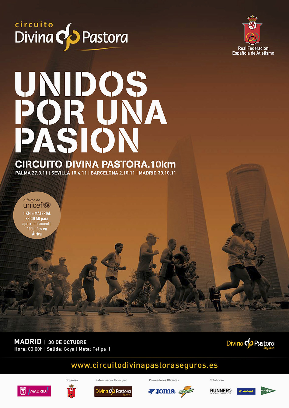 Cartel de campaña unidos por una pasión ciudad de Madrid